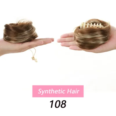 Women's Fashion Fluffy Realistic Grab Clip Wig Bun Short Hair Natural Style
