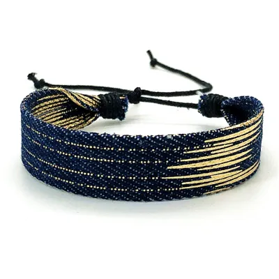 Women Simple Fresh Star Denim Woven Bracelet Personality Trend