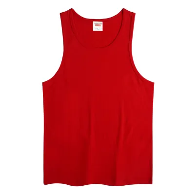 Kids Summer Boys And Girls 100% Cotton Solid Color Crew Neck Sleeveless Tank Top Custom Printed Logo