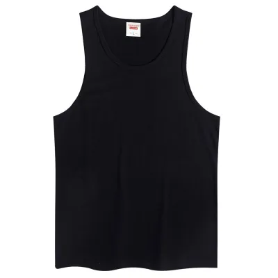 Kids Summer Boys And Girls 100% Cotton Solid Color Crew Neck Sleeveless Tank Top Custom Printed Logo