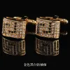 Gold Black And White Diamond Cufflinks