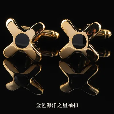 Men Simple Rhinestone Copper Animal Cufflinks Suit Shirt Accessories