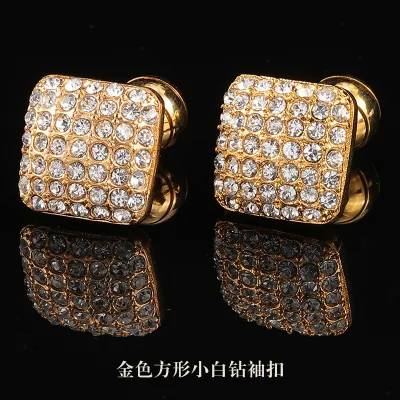Men Simple Rhinestone Copper Animal Cufflinks Suit Shirt Accessories
