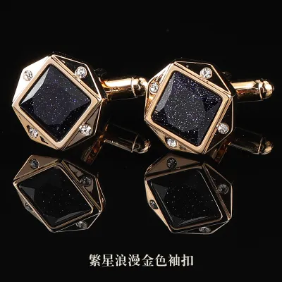 Men Simple Rhinestone Copper Animal Cufflinks Suit Shirt Accessories