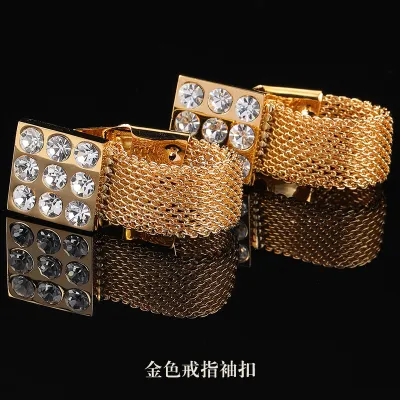 Men Simple Rhinestone Copper Animal Cufflinks Suit Shirt Accessories