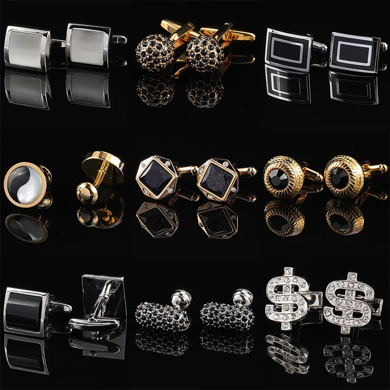 Men Simple Rhinestone Copper Animal Cufflinks Suit Shirt Accessories