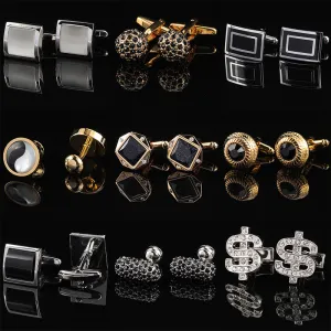 Men Simple Rhinestone Copper Animal Cufflinks Suit Shirt Accessories