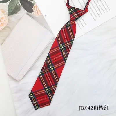 Women Fashion College Style Ribbon Plaid Bow Tie