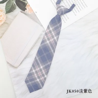 Women Fashion College Style Ribbon Plaid Bow Tie