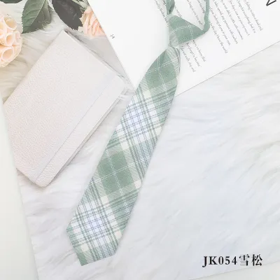 Women Fashion College Style Ribbon Plaid Bow Tie