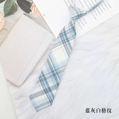 Women Fashion College Style Ribbon Plaid Bow Tie