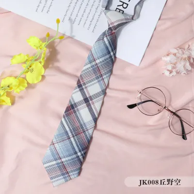 Women Fashion College Style Ribbon Plaid Bow Tie
