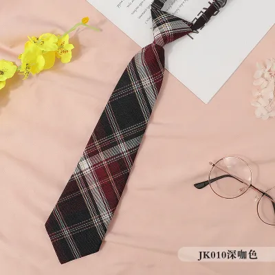 Women Fashion College Style Ribbon Plaid Bow Tie