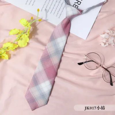 Women Fashion College Style Ribbon Plaid Bow Tie