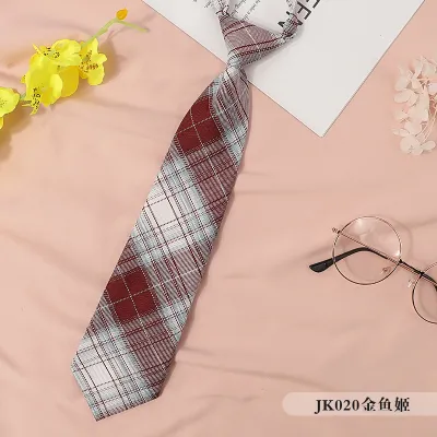 Women Fashion College Style Ribbon Plaid Bow Tie