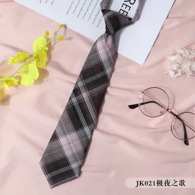 Women Fashion College Style Ribbon Plaid Bow Tie