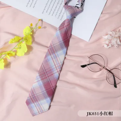 Women Fashion College Style Ribbon Plaid Bow Tie