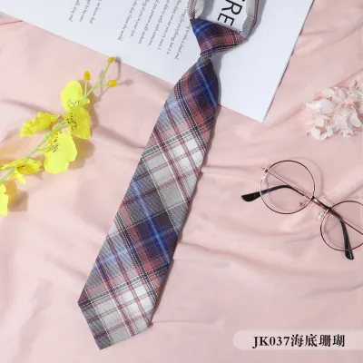 Women Fashion College Style Ribbon Plaid Bow Tie