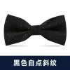 Black White Dot Twill Bow Tie
