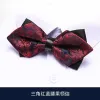 Triangular Red And Blue Cashew Bow Tie