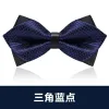 Triangular Blue Dot Bow Tie