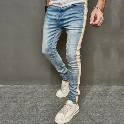 Venta al por mayor de pantalones vaqueros rectos retro casuales de moda para hombres