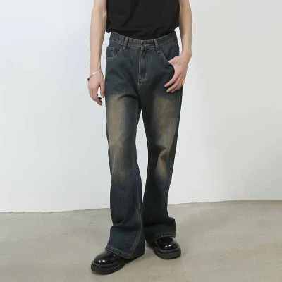 Men Fashion Casual Vintage Flare Jeans