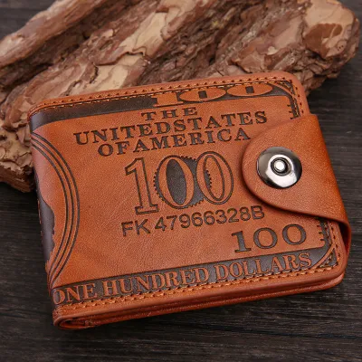 Creative Retro Embossed PU Leather Wallet 2 Fold