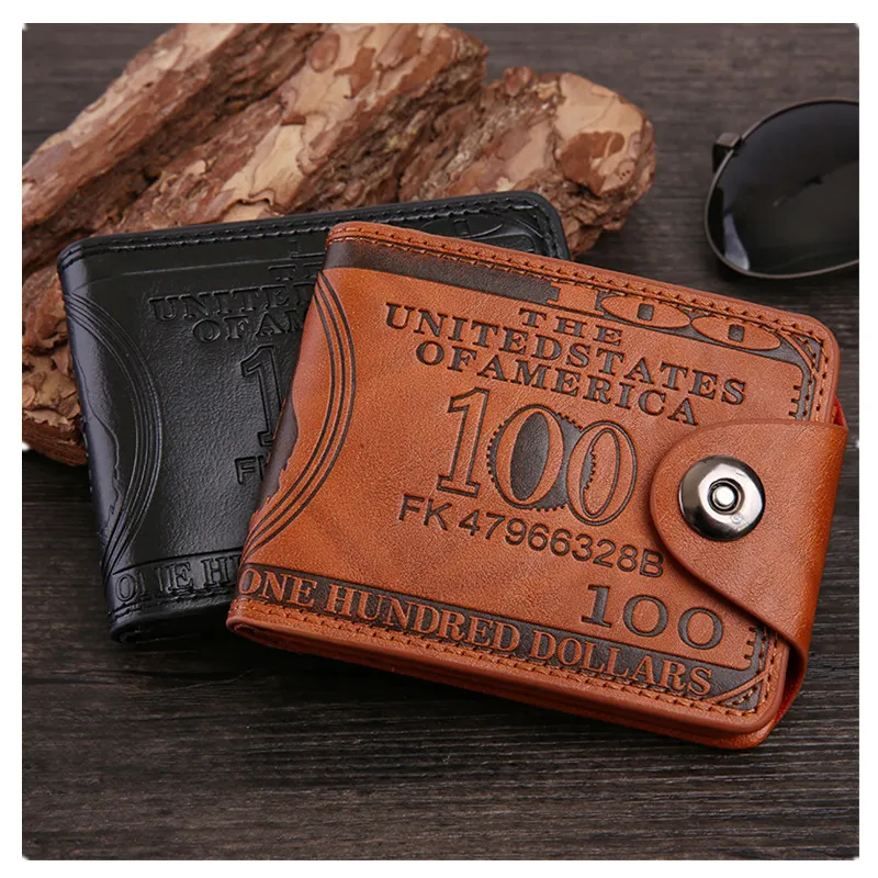 Creative Retro Embossed PU Leather Wallet 2 Fold