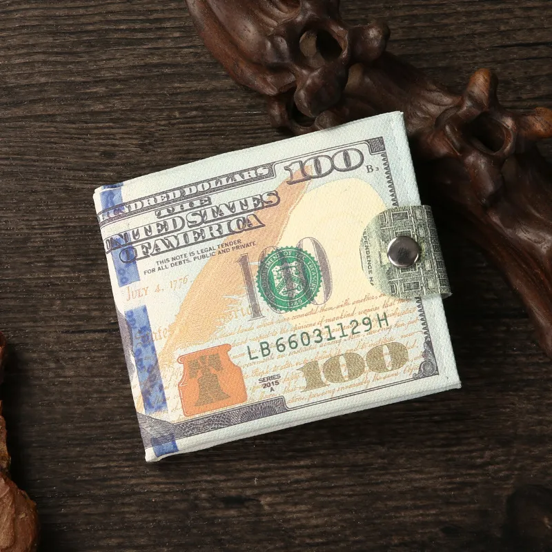 Creative Printed Canvas Wallet for Men with Cotton Lining