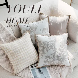 Creative Forest Cream Modern Simplicity Living Room Sofa Cushion Cover