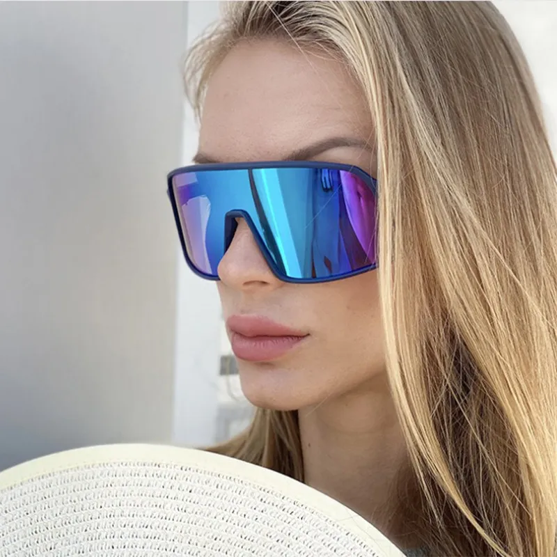 Fashion One-Part Outdoor Sports Square Frame PC Sunglasses