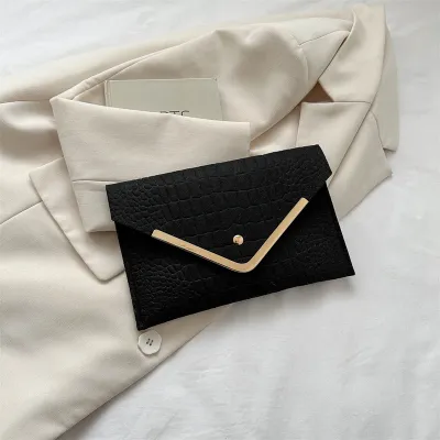 Women Simple Solid Color Felt Envelope Purse Street Trend