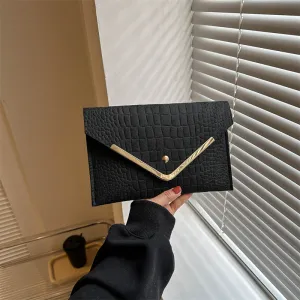 Women Simple Solid Color Felt Envelope Purse Street Trend