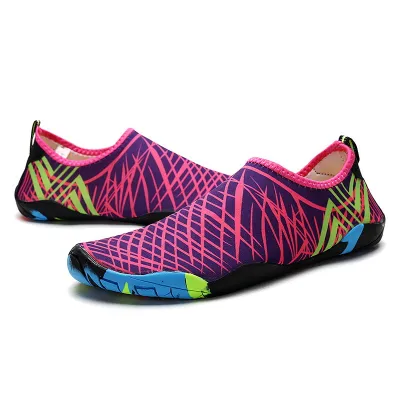 Outdoor Beach Swimming Unisex Wading Shoes Low Top Nylon Leather Rubber Sole