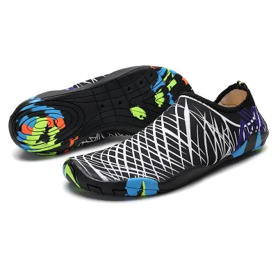 Outdoor Beach Swimming Unisex Wading Shoes Low Top Nylon Leather Rubber Sole