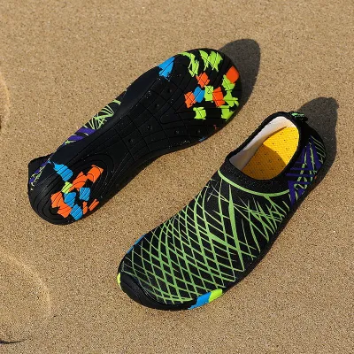 Outdoor Beach Swimming Unisex Wading Shoes Low Top Nylon Leather Rubber Sole