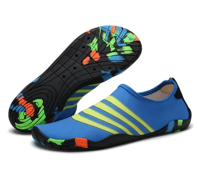 Outdoor Beach Swimming Unisex Wading Shoes Low Top Nylon Leather Rubber Sole