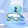 Blue Yellow Blue Dinosaur Swimming Cap (Send Waterproof Earplugs)