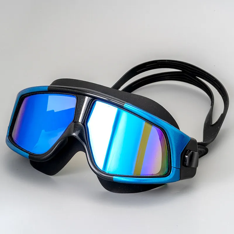 Adult Unisex Flat Electroplated Anti-Fog Swimming Goggles