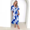 Blue And White Print