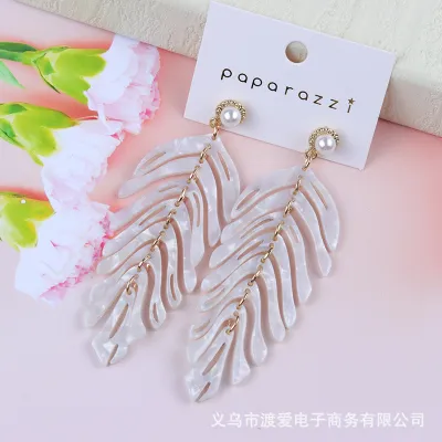 Fashion Acrylic Leaf Earrings
