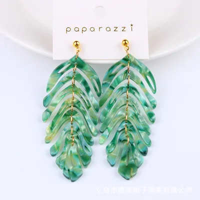 Fashion Acrylic Leaf Earrings