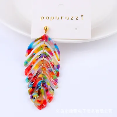 Fashion Acrylic Leaf Earrings