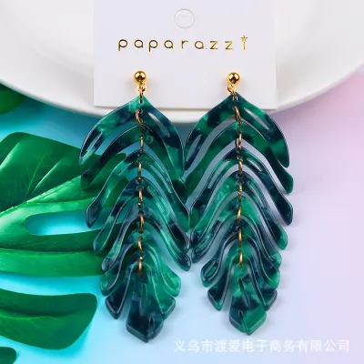 Fashion Acrylic Leaf Earrings