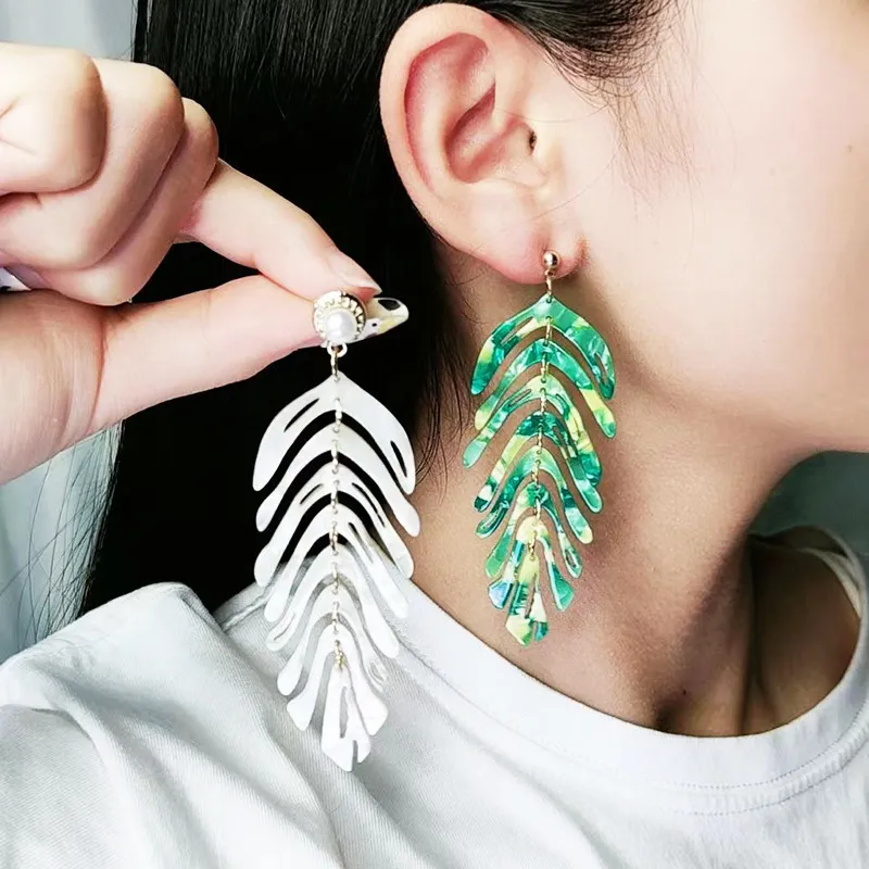 Fashion Acrylic Leaf Earrings