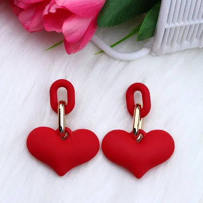 Acrylic Heart Candy Color Fashion Earrings