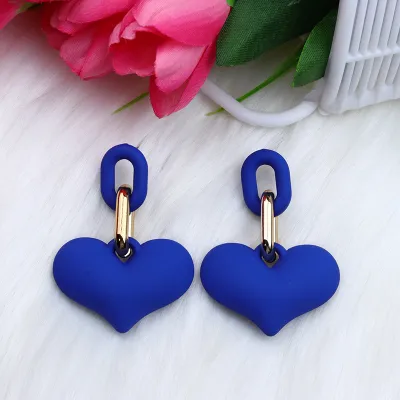 Acrylic Heart Candy Color Fashion Earrings