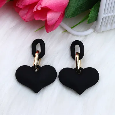 Acrylic Heart Candy Color Fashion Earrings