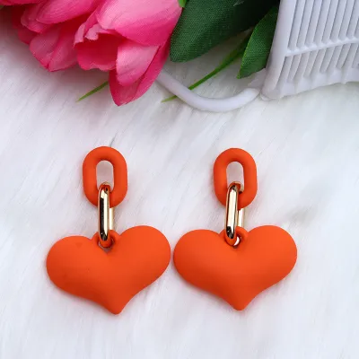 Acrylic Heart Candy Color Fashion Earrings